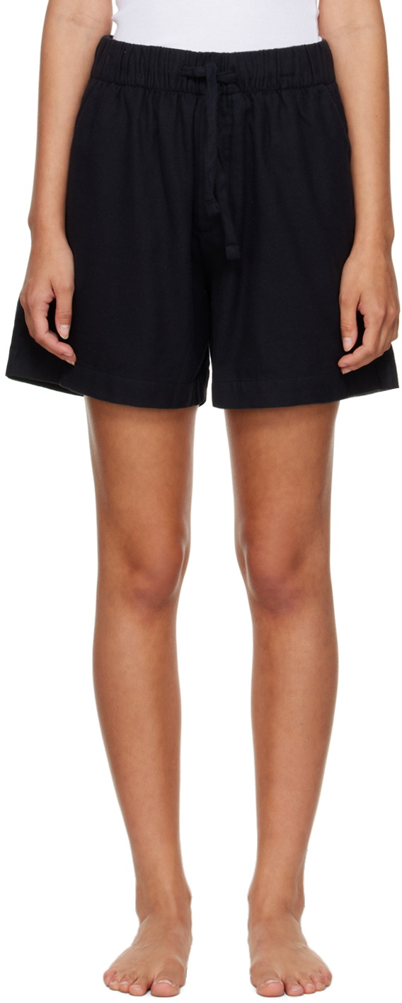 Tekla Black Drawstring Pyjama Shorts Tekla Fabrics
