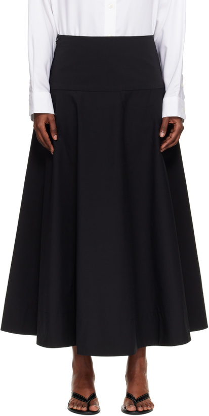 Photo: St. Agni Black Cotton Circle Hem Maxi Skirt