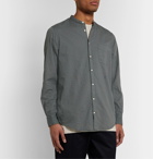 Massimo Alba - Grandad-Collar Cotton-Seersucker Shirt - Gray