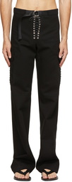 Ludovic de Saint Sernin Black Lace-Up Cargo Pants