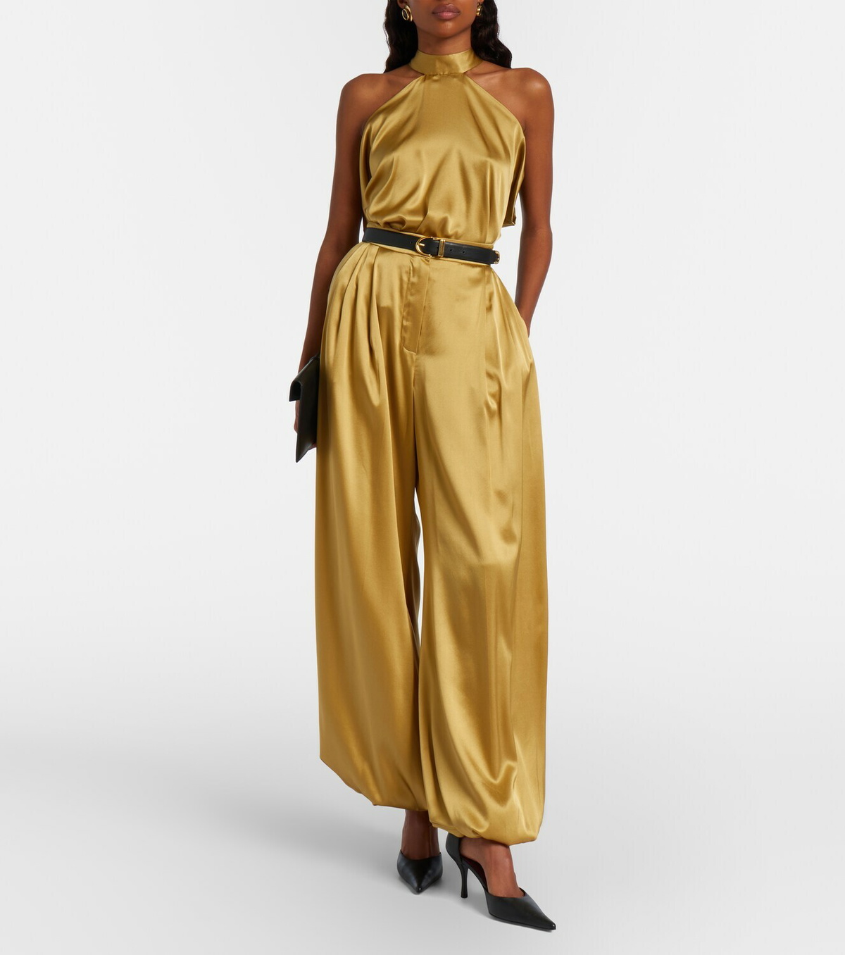 Nina Ricci Silk-blend satin wide-leg pants