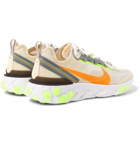 Nike - React Element 87 Ripstop, Leather and Suede Sneakers - Men - Beige