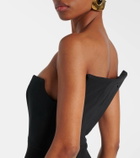 Solace London Malla crêpe corset maxi dress