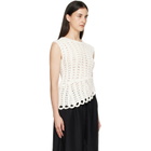Loulou de Saison White Saez Ruffled Crochet Top