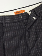 Barena - Straight-Leg Pleated Pinstriped Wool-Blend Trousers - Gray