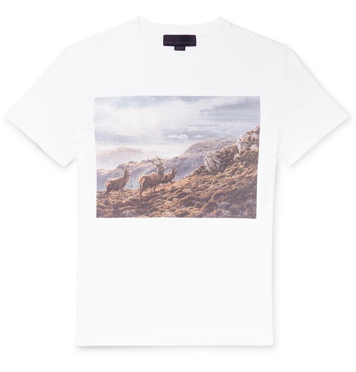 Photo: Stella McCartney - Printed Cotton-Jersey T-Shirt - Men - White