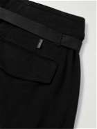 Stone Island Shadow Project - Belted Garment-Dyed Straight-Leg Trousers - Black