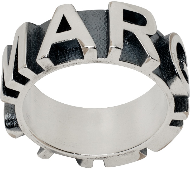 Photo: MM6 Maison Margiela Silver Embossed Logo Ring