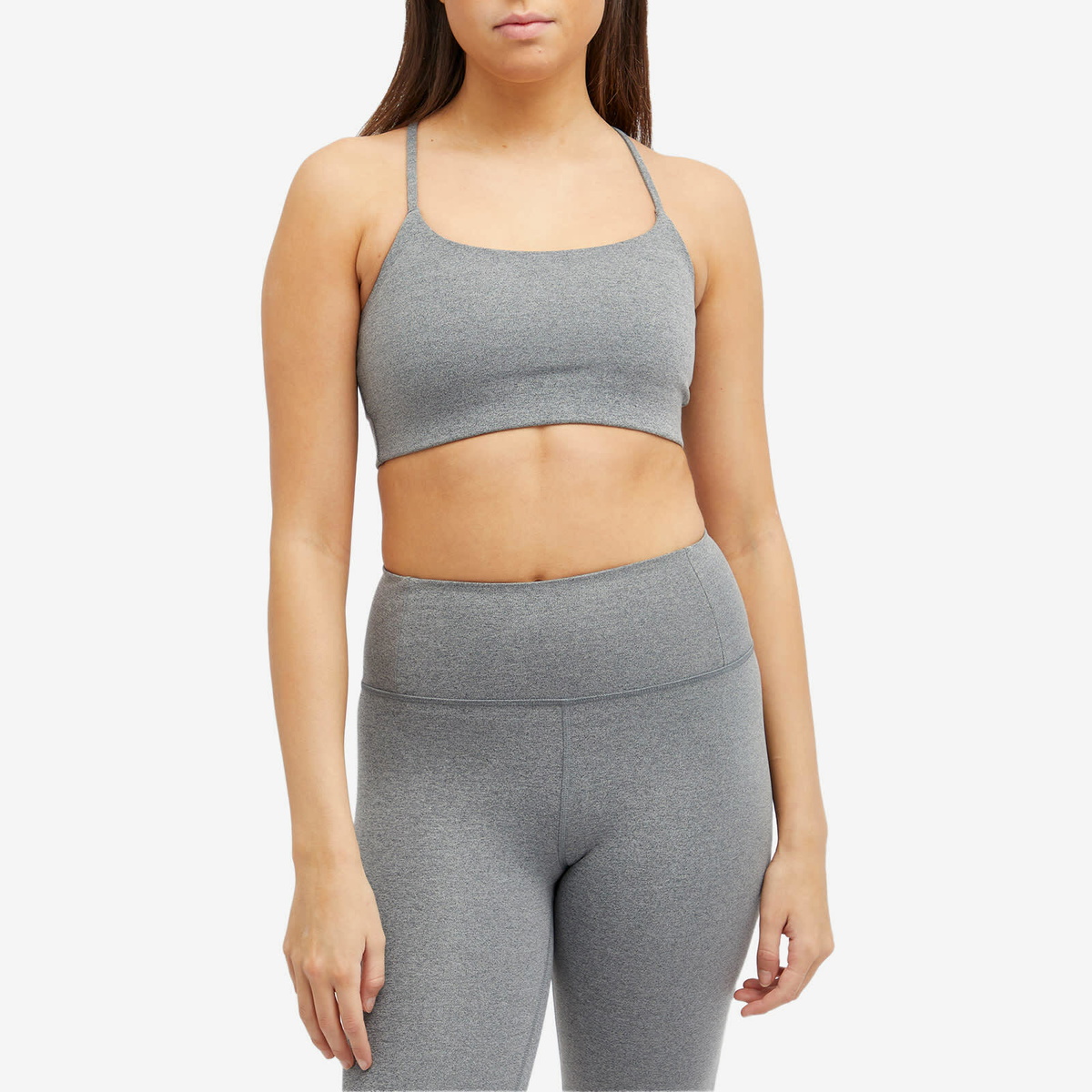 Girlfriend Collective Women's Float Juliet Strappy Bralet Top in Heather Gravel