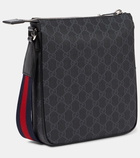 Gucci GG canvas leather-trimmed crossbody bag