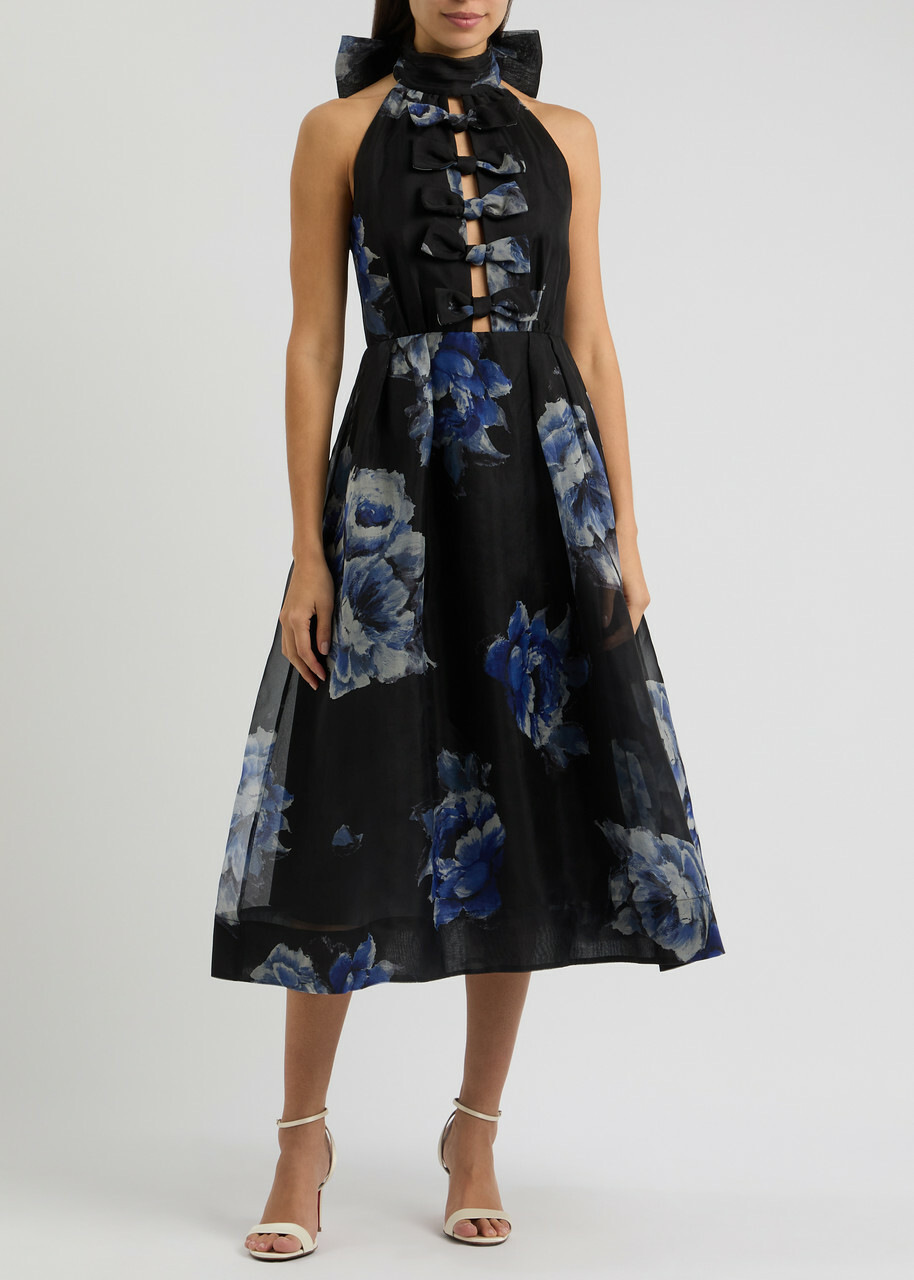 Rebecca Vallance Florentine Floral-print Organza Midi Dress