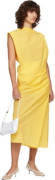 JACQUEMUS Yellow 'The Drap' Midi Dress
