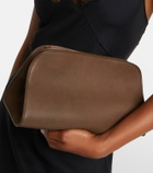 The Row Peggy Small leather clutch