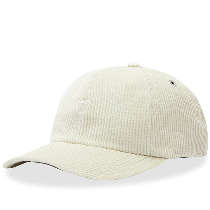 Photo: AMI Men's Small A Corduroy Cap in Off White