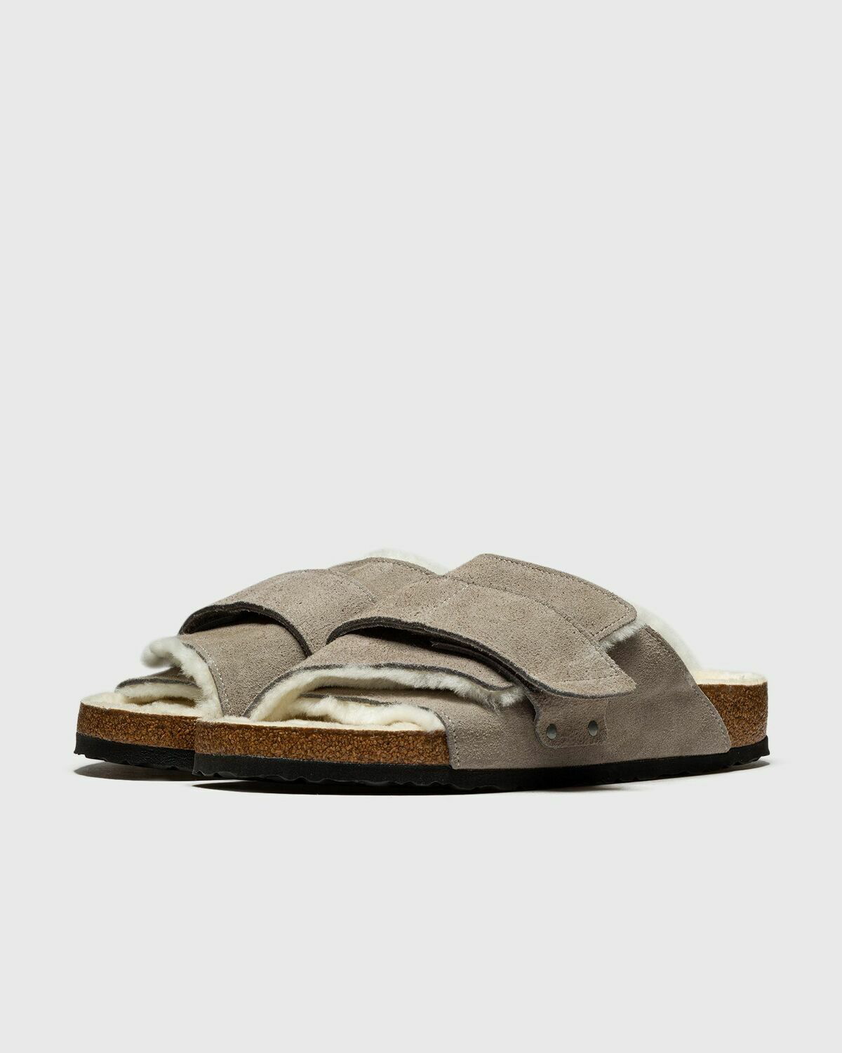 Birkenstock Kyoto Shearling Vl Stone Coin Laf Grey - Mens