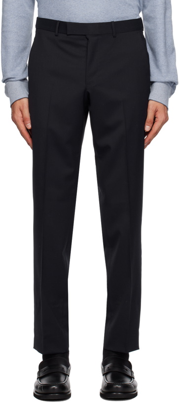 Photo: ZEGNA Navy Creased Trousers