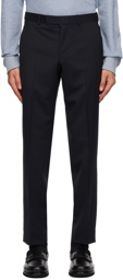 ZEGNA Navy Creased Trousers