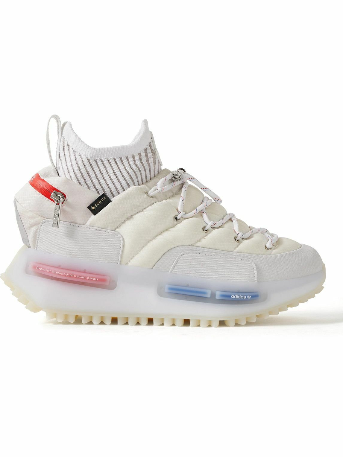 Moncler Genius - adidas Originals NMD Runner Stretch Jersey-Trimmed Quilted  GORE-TEX High-Top Sneakers - White Moncler Genius