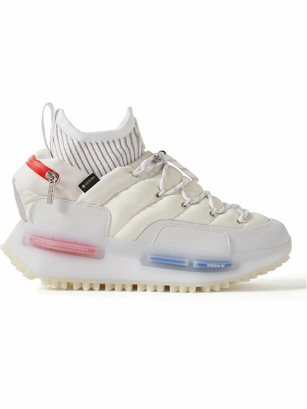 Photo: Moncler Genius - adidas Originals NMD Runner Stretch Jersey-Trimmed Quilted GORE-TEX™ High-Top Sneakers - White