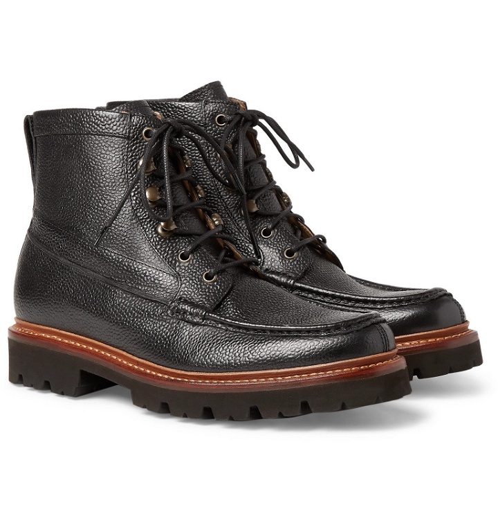 Photo: Grenson - Rocco Pebble-Grain Leather Boots - Black