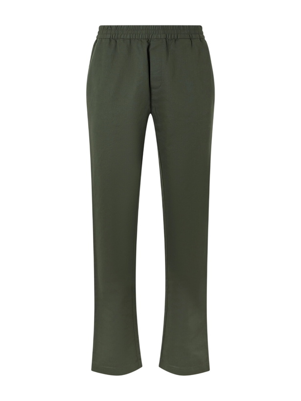 Photo: Sunspel - Tapered Cotton and Linen-Blend Trousers - Green