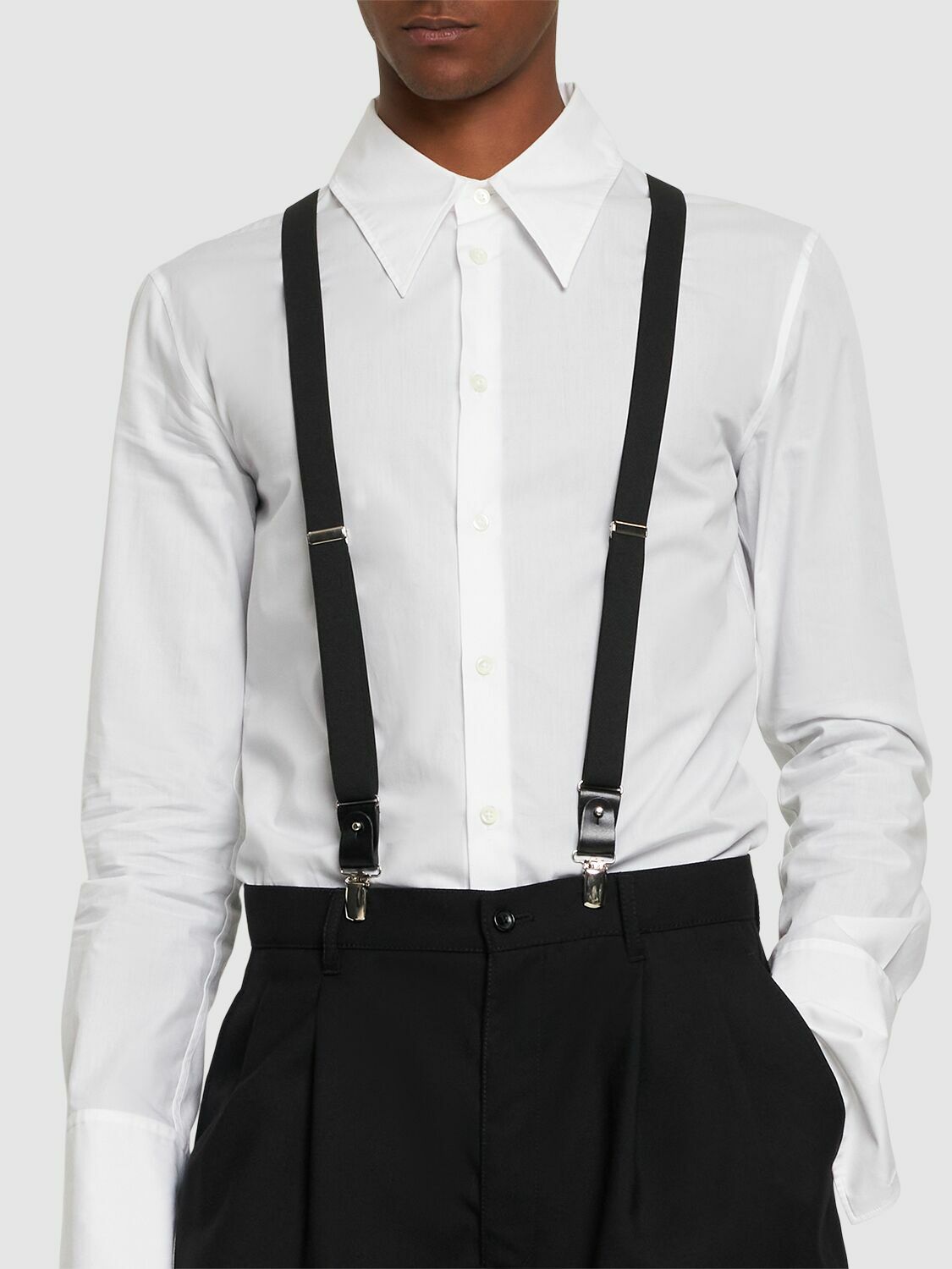 ANN DEMEULEMEESTER Rakel Leather & Elastic Suspenders Ann Demeulemeester