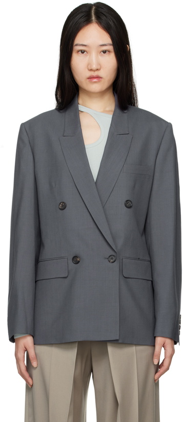 Photo: LOW CLASSIC Gray Double-Breasted Blazer