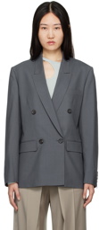 LOW CLASSIC Gray Double-Breasted Blazer