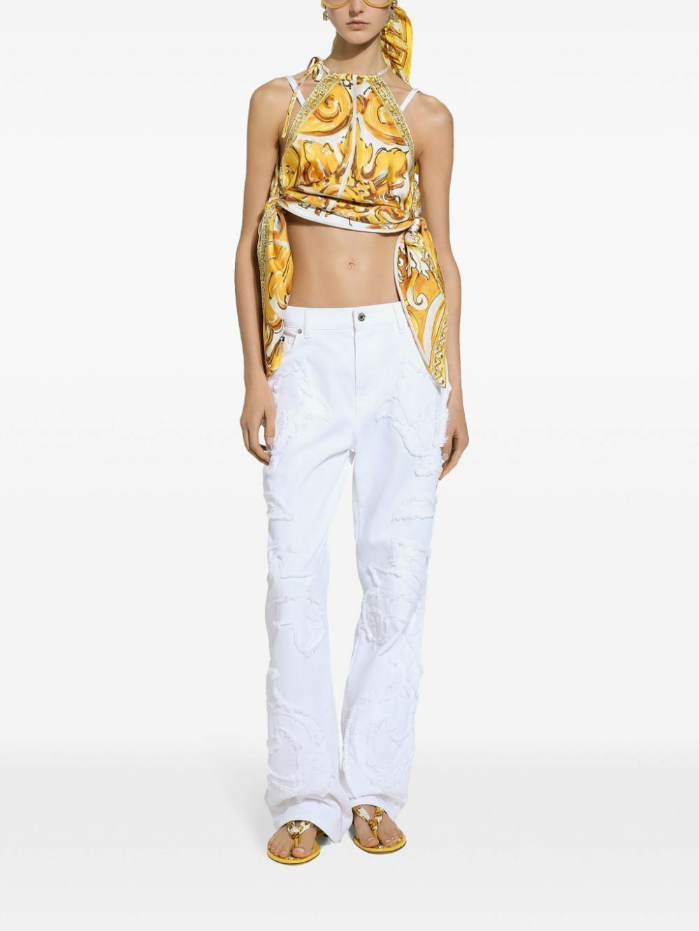 Dolce & Gabbana Blue Cotton Boyfriend Tattered Denim Jeans