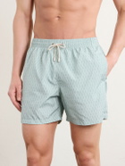 Canali - Straight-Leg Mid-Length Printed Swim Shorts - Blue