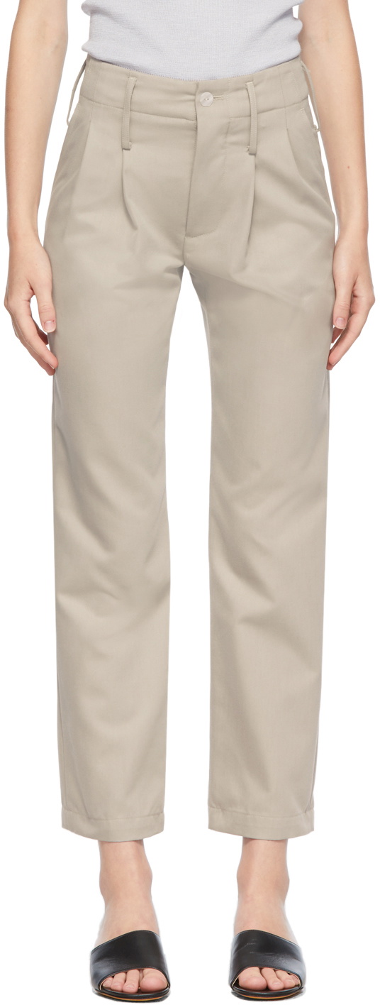 Straight pants Maryam Nassir Zadeh Beige size 4 US in Polyester - 38759998
