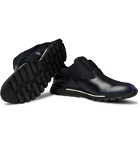 Berluti - Fast Track Torino Leather and Neoprene Sneakers - Blue