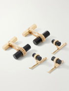 FOUNDWELL - Tiffany's Vintage 1980s 14-Karat Gold Onyx Cufflinks and Dress Studs Set - Gold