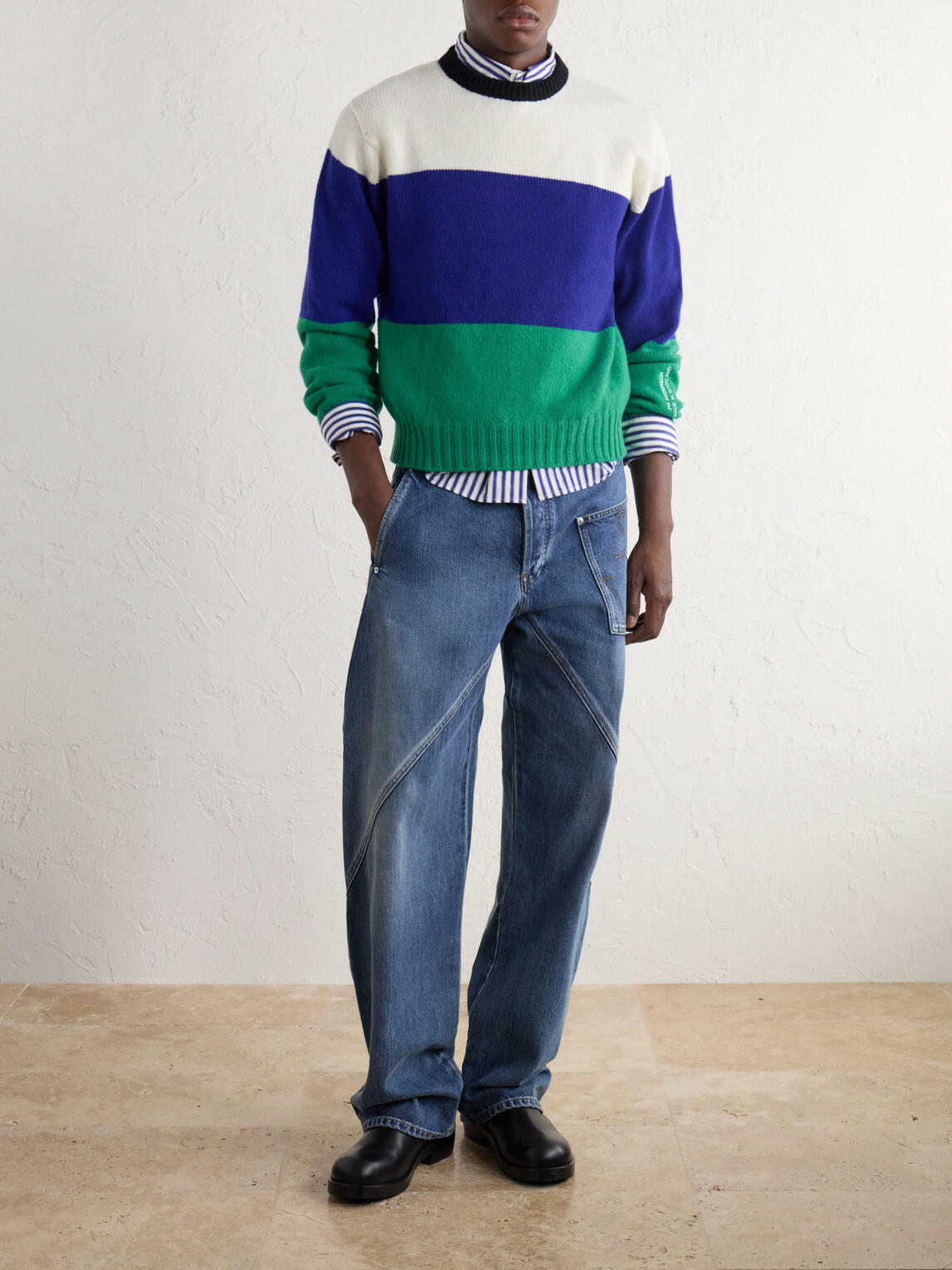 JW Anderson - Striped Wool Sweater - Blue