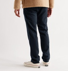 Hartford - Tanker Tapered Pleated Wool-Blend Flannel Trousers - Blue