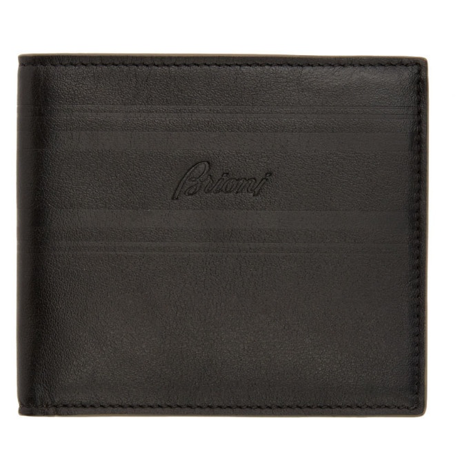 Photo: Brioni Black and Taupe Logo Wallet
