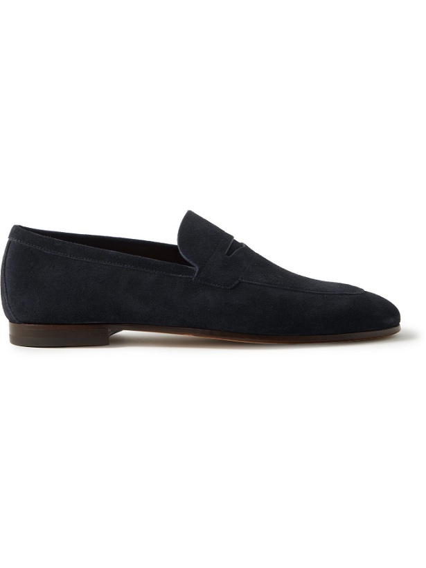 Photo: HUGO BOSS - Suede Penny Loafers - Blue