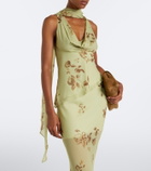 De La Vali Diosa floral scarf-detail georgette top