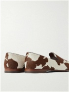 Manolo Blahnik - Mario Cow-Print Calf Hair Loafers - Brown