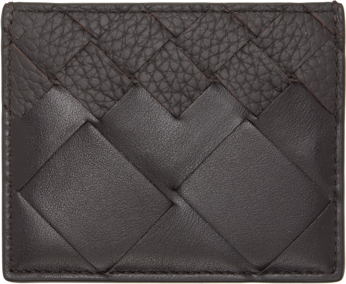 Bottega Veneta Brown Intrecciato Credit Card Holder