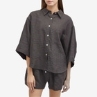 Deiji Studios Women's Linen 03 Set in Slate Check