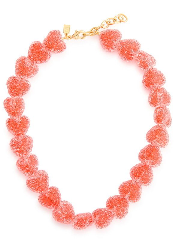 Photo: Crystal Haze Jelly Heart 18kt Gold-plated Necklace - Red - One Size