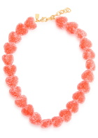 Crystal Haze Jelly Heart 18kt Gold-plated Necklace - Red - One Size