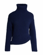 Victoria Beckham Womens Turtleneck in Navy