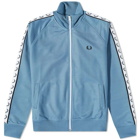 Fred Perry Authentic Men's Taped Track Jacket in Ash Blue