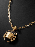Stephen Webster - Jitterbug Toro Beetle 18-Karat Gold, Sapphire and Spinel Pendant Necklace