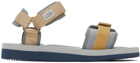 Suicoke Beige & Gray CEL-V Sandals