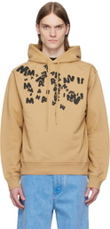 Marni Tan Printed 'Marni' Caos Logo Hoodie