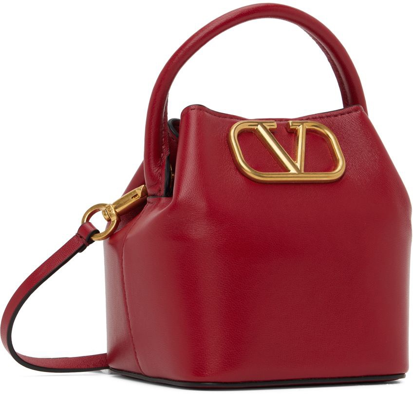 Valentino Garavani VLogo leather shoulder bag - Red