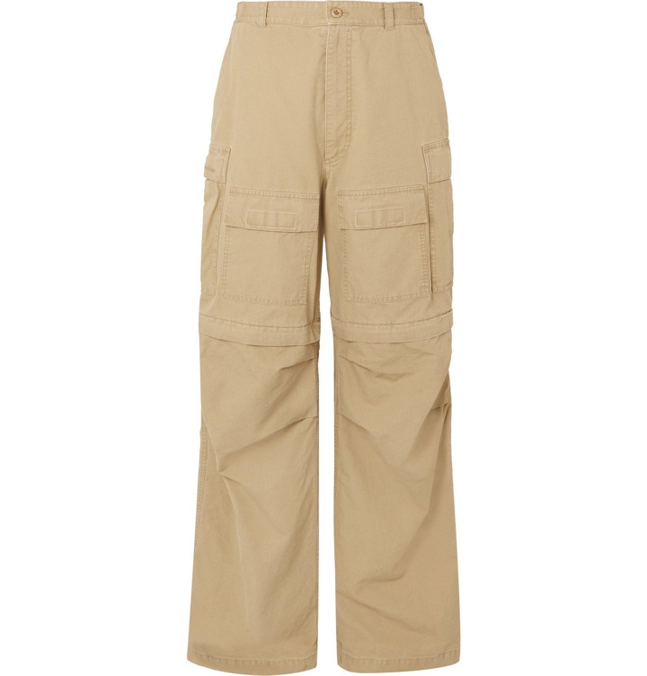 Photo: Balenciaga - Wide-Leg Convertible Cotton-Ripstop Cargo Trousers - Neutrals